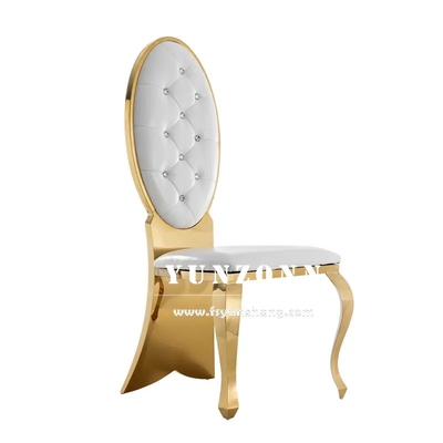 Fashion Fishtail Legs Wedding Chair Gold Stainless Steel Crystal Button Banquet Chair for Hotel Luxury Restaurant
