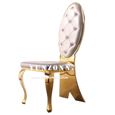 Fashion Fishtail Legs Wedding Chair Gold Stainless Steel Crystal Button Banquet Chair for Hotel Luxury Restaurant