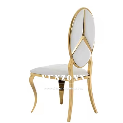 Hot Sale Fancy Benz Design Back Dining Furniture Gold Stainless Steel Banquet Chair for Hotel Wedding Event Party