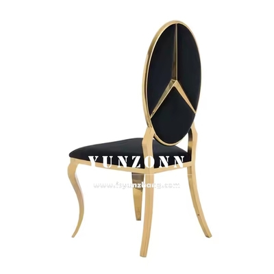 Hot Sale Fancy Benz Design Back Dining Furniture Gold Stainless Steel Banquet Chair for Hotel Wedding Event Party