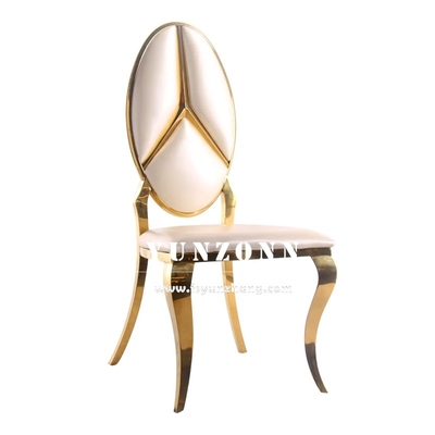 Hot Sale Fancy Benz Design Back Dining Furniture Gold Stainless Steel Banquet Chair for Hotel Wedding Event Party