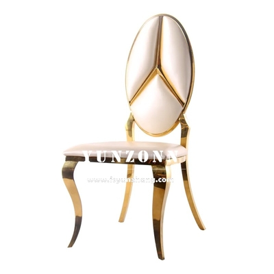 Hot Sale Fancy Benz Design Back Dining Furniture Gold Stainless Steel Banquet Chair for Hotel Wedding Event Party