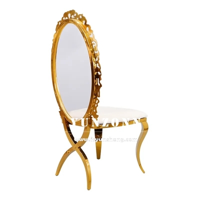 Fancy Acrylic Sunflower Back Gold Home Dining Chair Stacking Stainless Steel Wedding Chair for Hotel Banquet Party Used