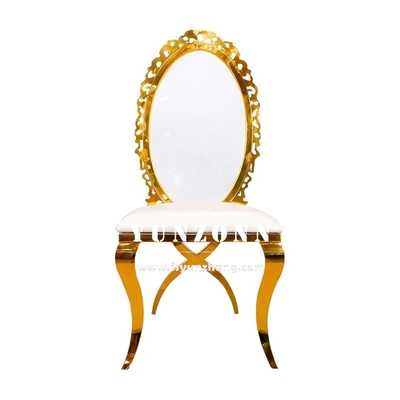 Fancy Acrylic Sunflower Back Gold Home Dining Chair Stacking Stainless Steel Wedding Chair for Hotel Banquet Party Used