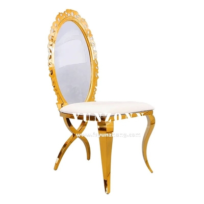 Fancy Acrylic Sunflower Back Gold Home Dining Chair Stacking Stainless Steel Wedding Chair for Hotel Banquet Party Used