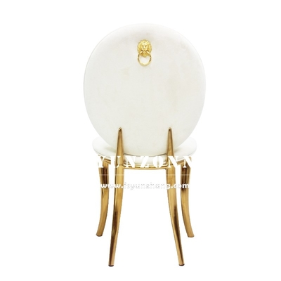 High-End Hotels Banquet Chair Gold Wedding Party Stainless Steel Living Room White Velvet Dining Chair
