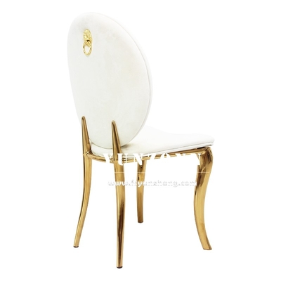 High-End Hotels Banquet Chair Gold Wedding Party Stainless Steel Living Room White Velvet Dining Chair