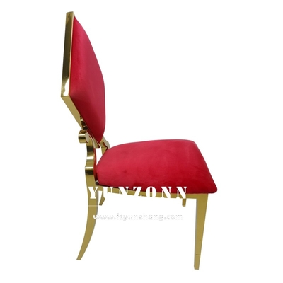 Elegant Gold Stainless Steel Dining Chair with Poker Diamond Design