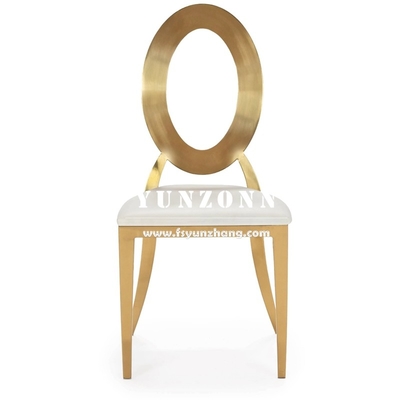 Dining Furniture Gold Stainless Steel Banquet Chair Stacking Design Hotel Wedding Event Party Steel Chair