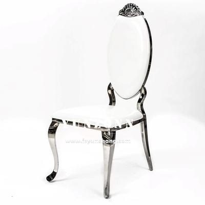 Luxury Hotel Restaurant Metal Chair Crown Design Golden Stainless Steel Royal Wedding Chair
