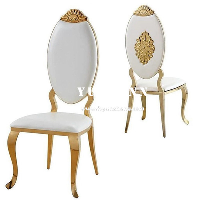 Luxury Hotel Restaurant Metal Chair Crown Design Golden Stainless Steel Royal Wedding Chair