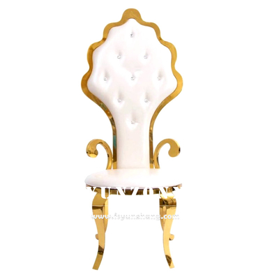 Wholesale Gold Stainless Steel Bride And Groom Chair High Back Wedding King Throne Chair