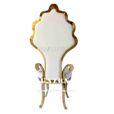 Wholesale Gold Stainless Steel Bride And Groom Chair High Back Wedding King Throne Chair