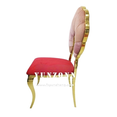 Fashion Pumpkin Back Design Event Party Rental Furniture Gold Stainless Steel Banquet Dining Chair For Hotel Restaurant