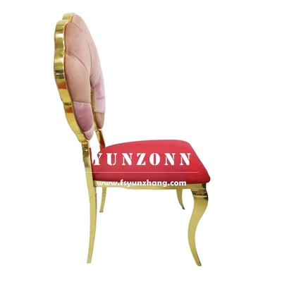 Fashion Pumpkin Back Design Event Party Rental Furniture Gold Stainless Steel Banquet Dining Chair For Hotel Restaurant
