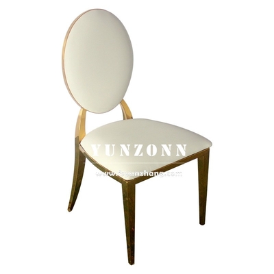 Luxury Gold Stainless Steel Round Back Mr & Mrs Bride and Groom Wedding Banquet Chair