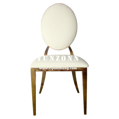 Luxury Gold Stainless Steel Round Back Mr & Mrs Bride and Groom Wedding Banquet Chair