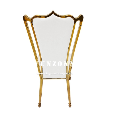 Hotel Restaurant Gold Luxury Throne Wedding Reception Chair Golden Stainless Steel Banquet Chair
