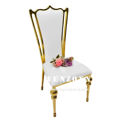 Hotel Restaurant Gold Luxury Throne Wedding Reception Chair Golden Stainless Steel Banquet Chair