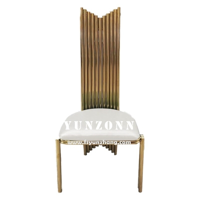 Long Back Metal Wedding Event Banquet Chairs Modern Furniture Stainless Steel Wedding Party Chair