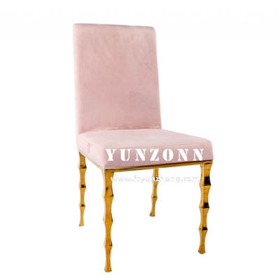 Elegant Black Velvet Stacking Banquet Chair With Bamboo Legs