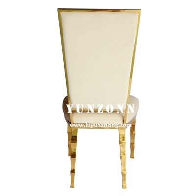 Unique Bamboo Shape Legs Hotel Banquet Chair Gold Stainless Steel Wedding Chair for Event Party Rental