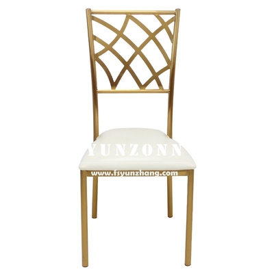 Modern Dining Furniture Stackable Wedding Chiavari Chair Gold Stainless Steel Banquet Chair