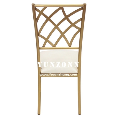 Modern Dining Furniture Stackable Wedding Chiavari Chair Gold Stainless Steel Banquet Chair