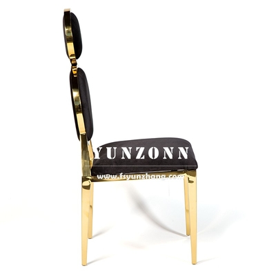 Elegant Velvet Upholstered Banquet Chairs with Gold Accents