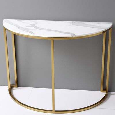 Modern Design Half Moon Table Marble Top And Gold Console Sofa