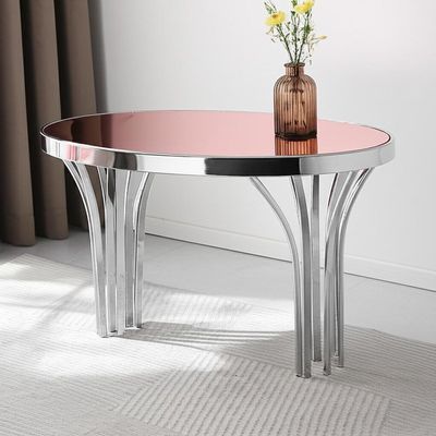 Contemporary Luxury Stainless Steel Table Silver Rose Gold Color For Home Decor
