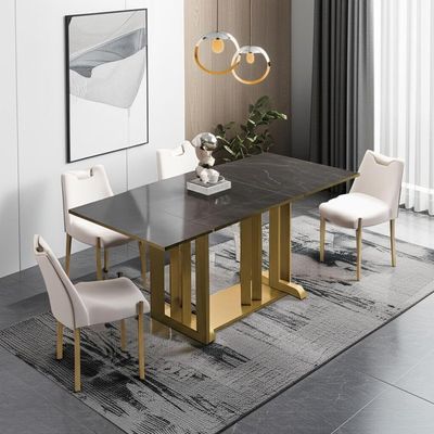 8 People Multifunctional Dining Table Versatile Console Table And Chairs