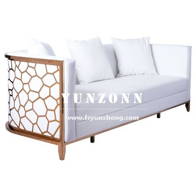 Mid Century Modern Loveseat with Stainless Steel Frame and Velvet Upholstery for Luxury Living Room