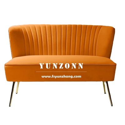 Modern Design Velvet Cover Wedding Sofa with Stainless Steel Frame for Bride and Groom