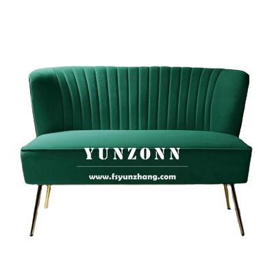 Modern Design Velvet Cover Wedding Sofa with Stainless Steel Frame for Bride and Groom