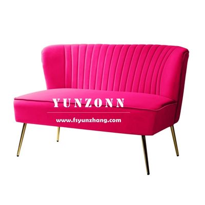 Modern Design Velvet Cover Wedding Sofa with Stainless Steel Frame for Bride and Groom