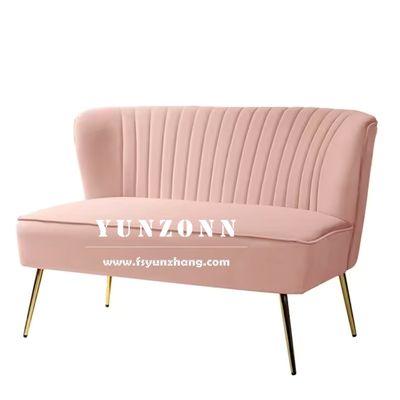 Modern Design Velvet Cover Wedding Sofa with Stainless Steel Frame for Bride and Groom