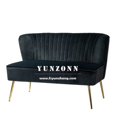 Modern Design Velvet Cover Wedding Sofa with Stainless Steel Frame for Bride and Groom