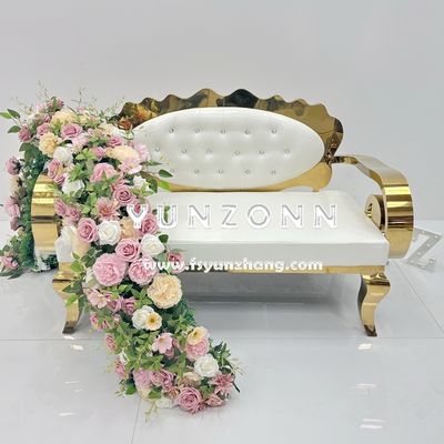 Modern European Design Luxury Sofa with Stainless Steel Gold Frame and 3 Years Warranty for Hotels and Living Rooms