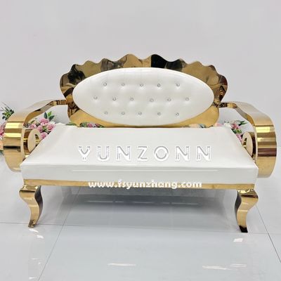 Modern European Design Luxury Sofa with Stainless Steel Gold Frame and 3 Years Warranty for Hotels and Living Rooms