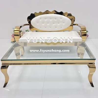 Modern European Design Luxury Sofa with Stainless Steel Gold Frame and 3 Years Warranty for Hotels and Living Rooms