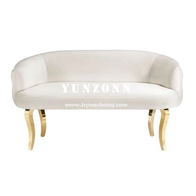 Modern Stainless Steel Love Seat Sofa with Velvet Fabric for Hotel and Wedding Events