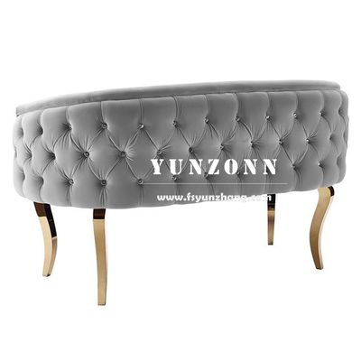 Modern Stainless Steel Love Seat Sofa with Velvet Fabric for Hotel and Wedding Events
