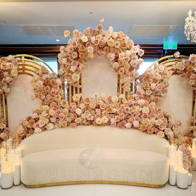 Modern Luxury Curved Sofa with Stainless Steel Frame and Velvet Fabric for Wedding and Party Decoration