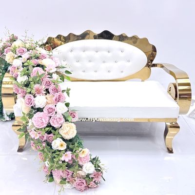 Gold Stainless Steel Sun Flower Back Sofa with Customizable Size for Living Room and Hotel