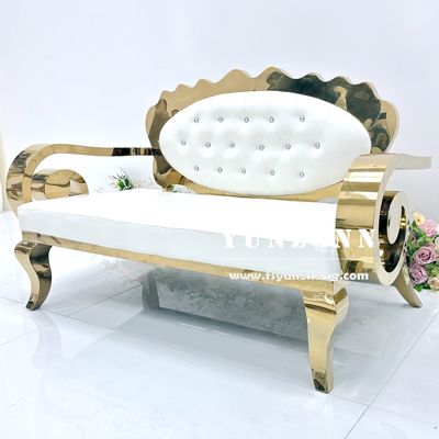 Gold Stainless Steel Sun Flower Back Sofa with Customizable Size for Living Room and Hotel