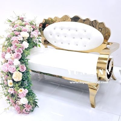 Gold Stainless Steel Sun Flower Back Sofa with Customizable Size for Living Room and Hotel