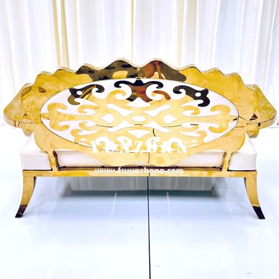 Gold Stainless Steel Sun Flower Back Sofa with Customizable Size for Living Room and Hotel