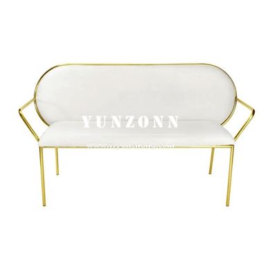 Modern Design Wedding Sofa with Fabric Seat and Durable Gold Stainless Steel Frame