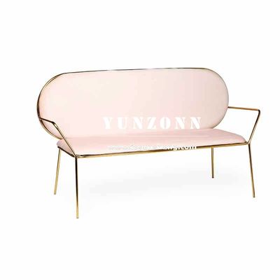 Modern Design Wedding Sofa with Fabric Seat and Durable Gold Stainless Steel Frame